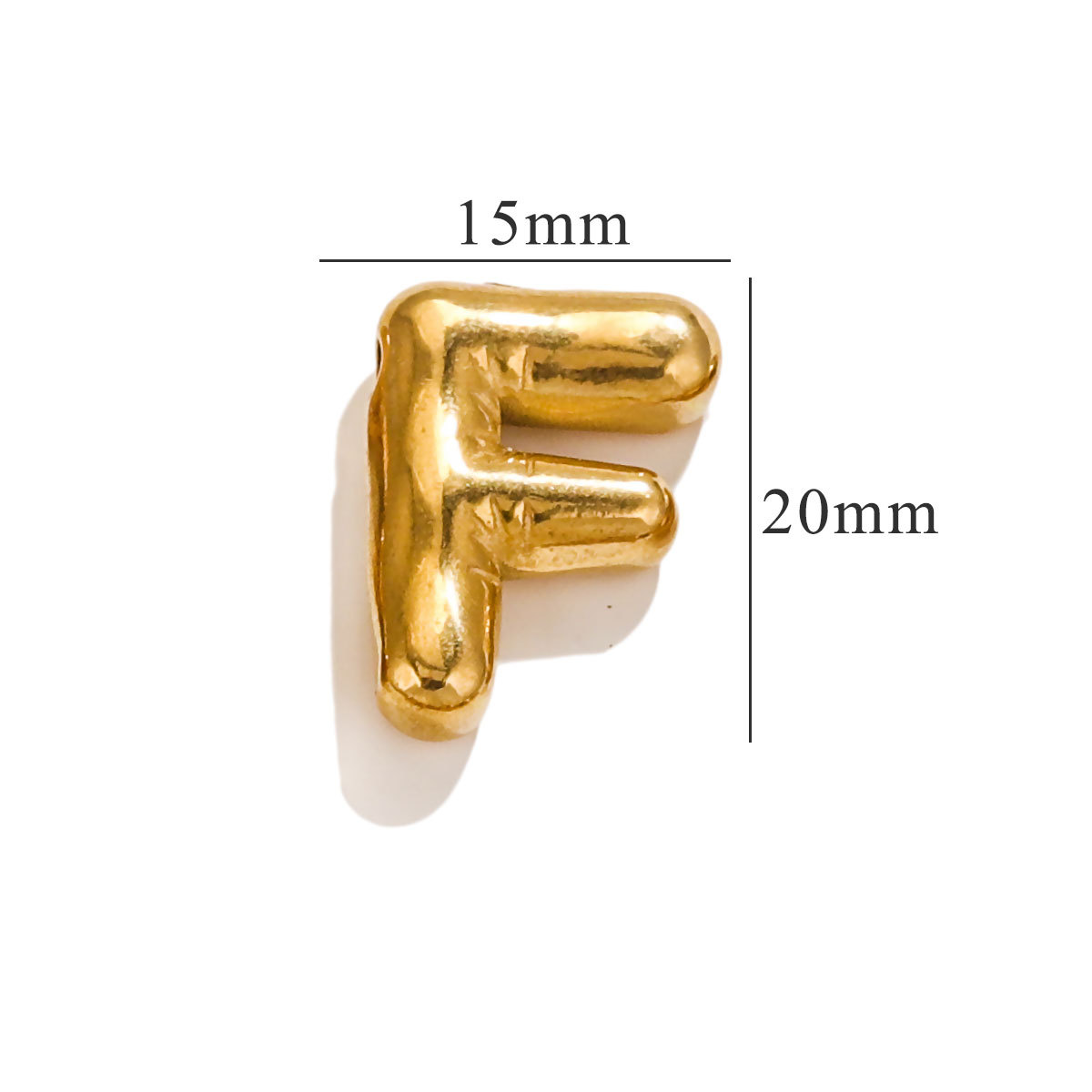 Gold color / 1 Piece Classic Simple Style Letter F Shape Stainless Steel  Gold Color Women's Pendant Picture6